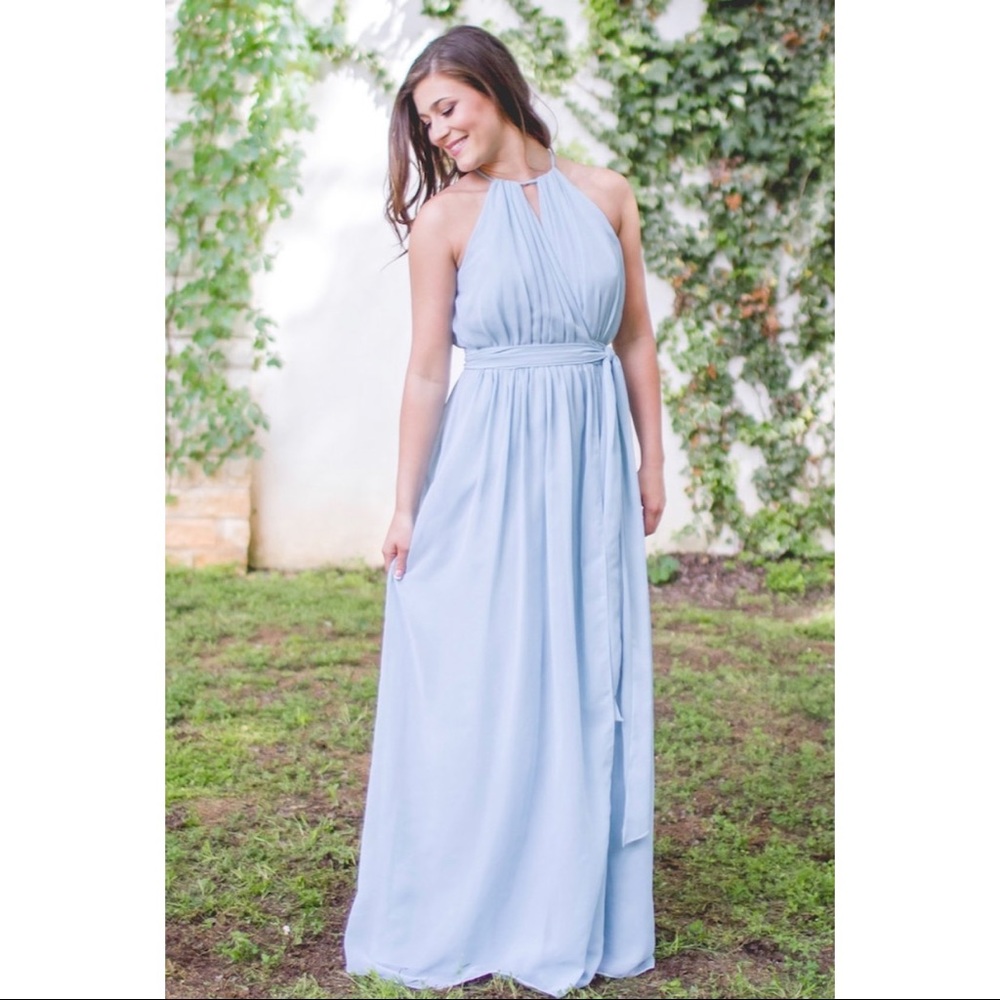 Revelry Eliza Chiffon Bridesmaid Dress, Grey L